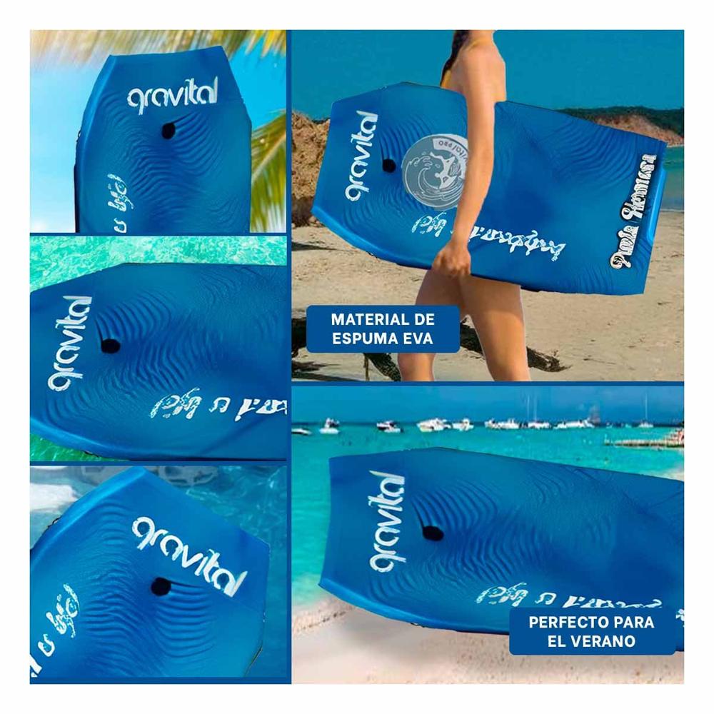 Bodyboard 42 Pulgadas Color Azul para Olas en Mar Y+Ligas Regalo