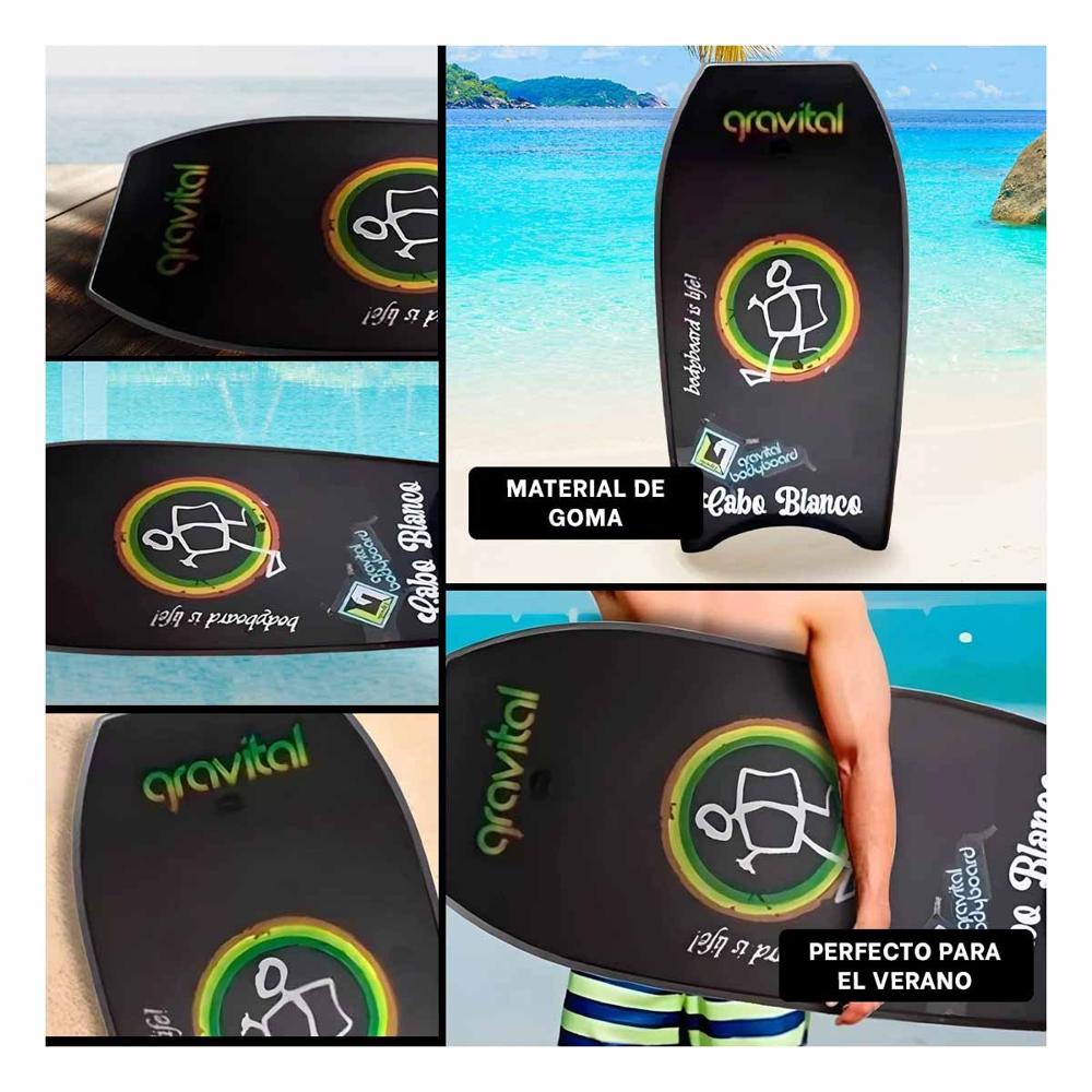 Tabla de Olas 42 Pulgadas Negro para Playa con Estructura Ligera y Control Facil Y+Ligas Regalo