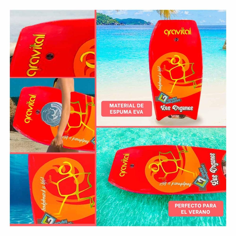 Tabla de Olas 42 Pulgadas Color Anarajando Uso Playa y Mar Y+Ligas Regalo