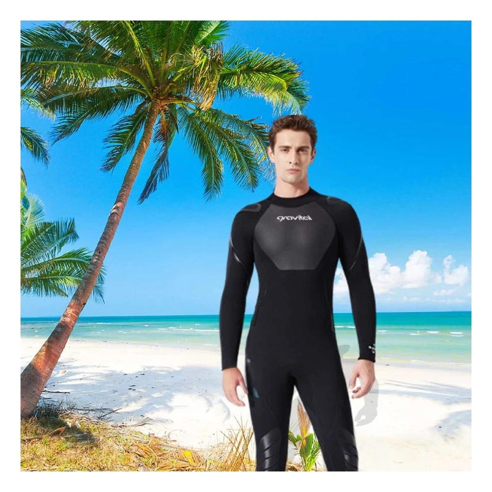 Traje de Neopreno Hombre con Pecho y Brazo 3,3mm Negro Talla M
