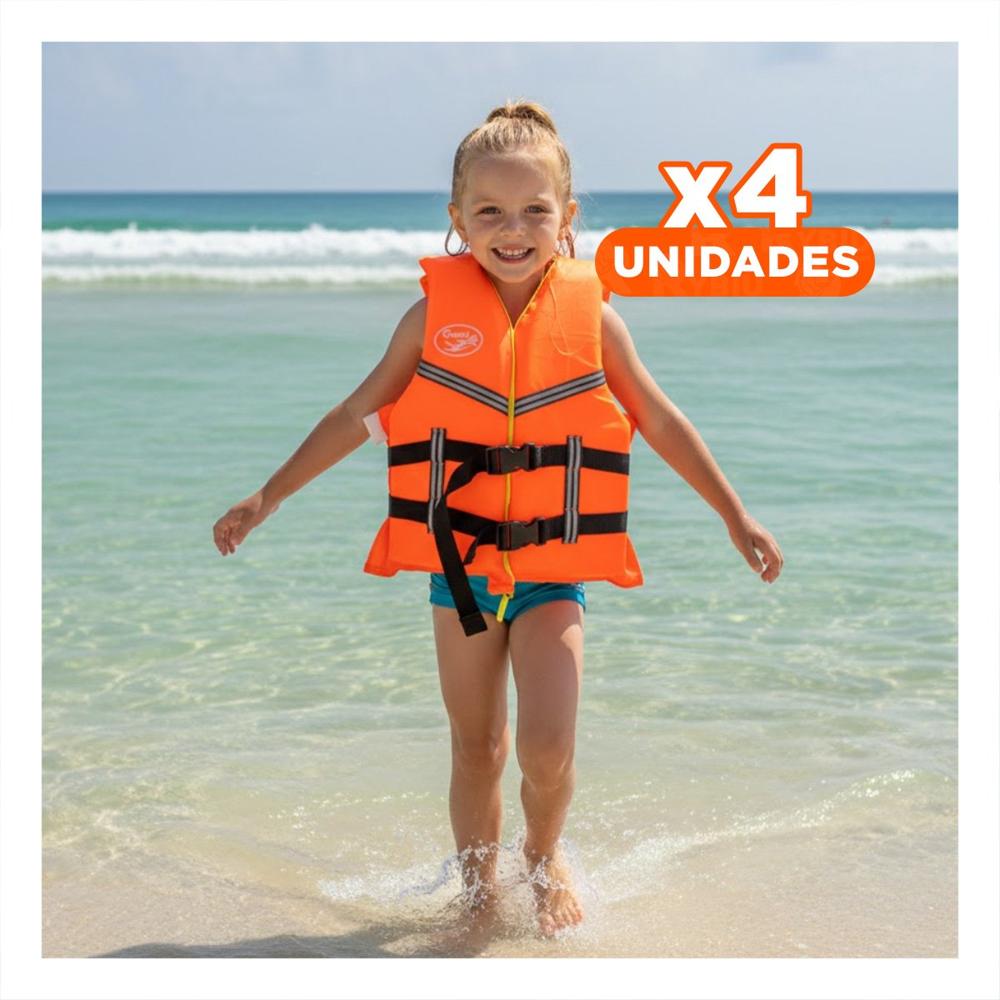 Pack4 Proteccion Flotante para Niño Color Anaranjado para Piscina Y+Regalo Sticker