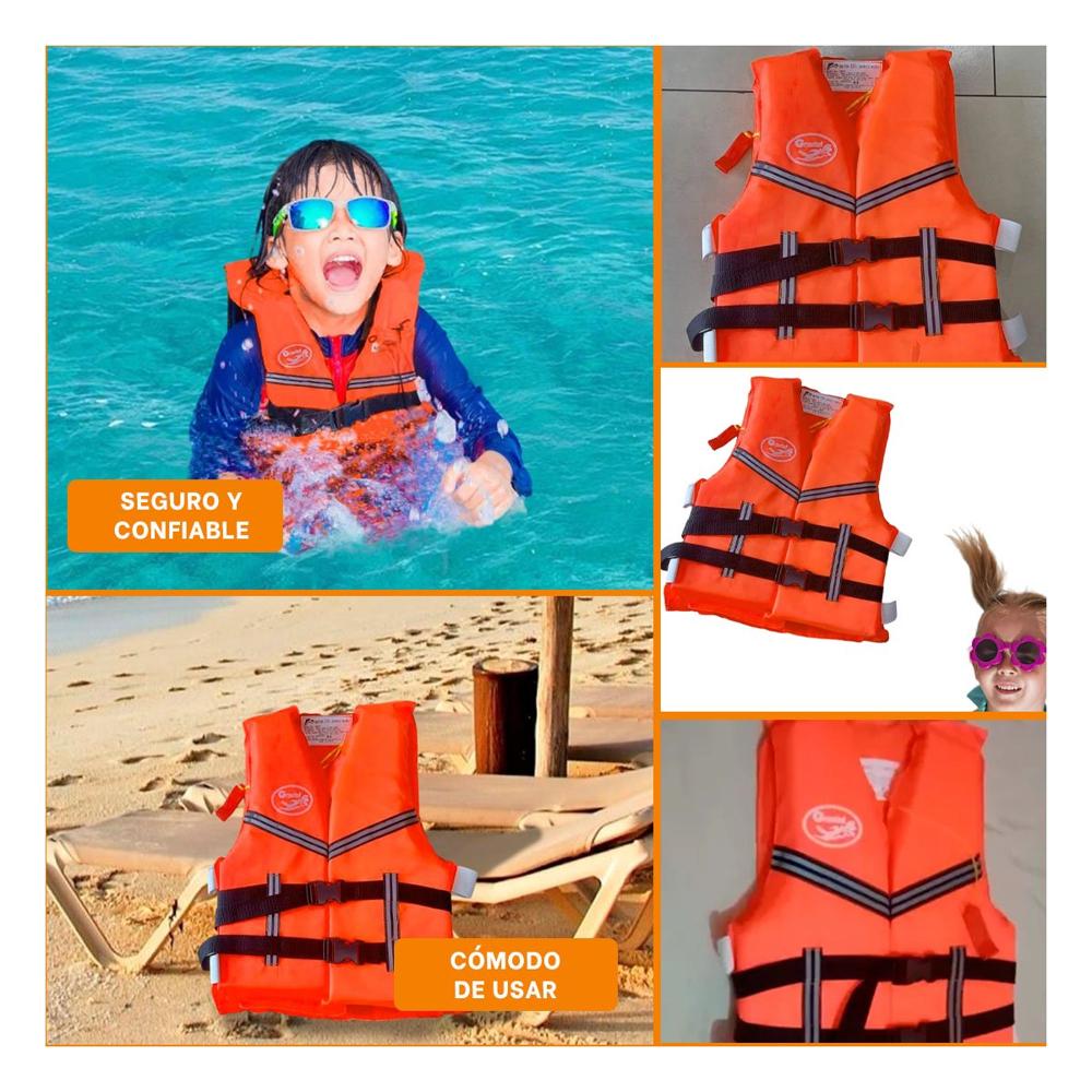 Chaqueta Infantil para Niño Color Anaranjado Ajuste Confiable Y+Ligas Regalo