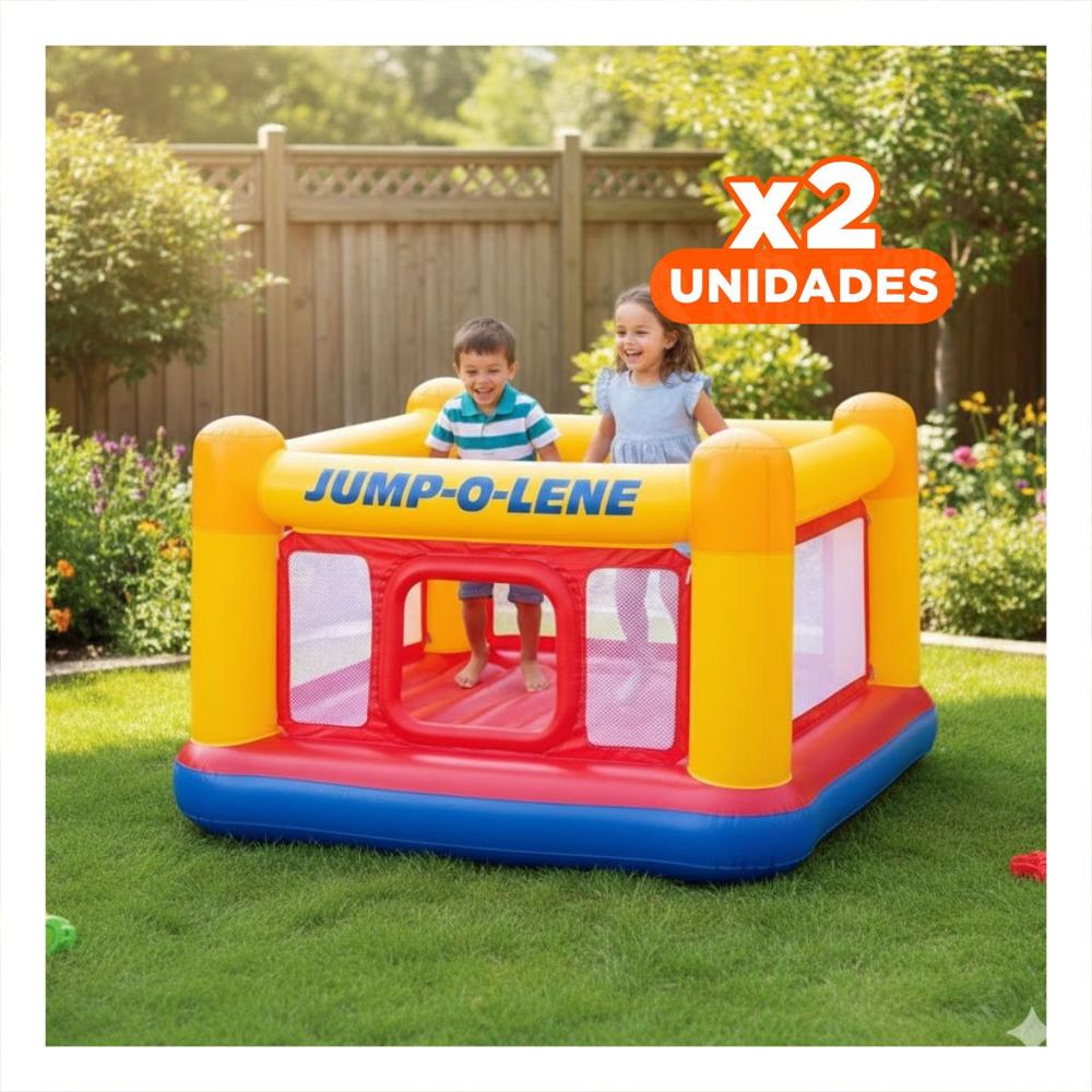 Pack2 Castillo Inflable de Colores Vivos para la Recreacion en la Vivienda