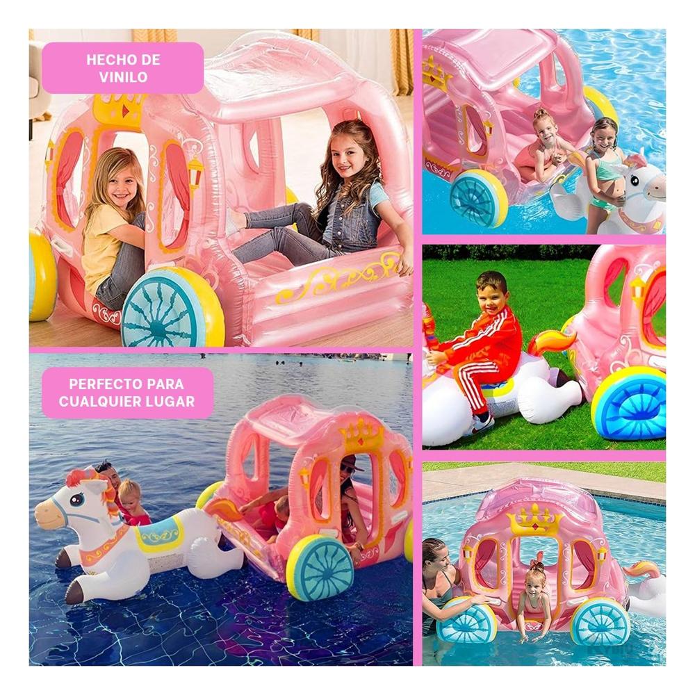 Inflable Infantil de Carruaje Real para el Entretenimiento de la Familia Y+Ligas Regalo