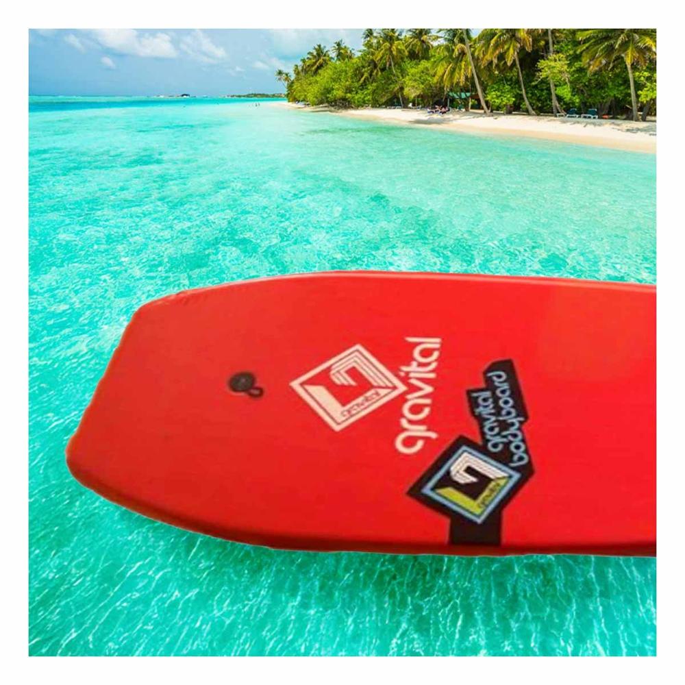 Tabla de Olas 40 Pulgadas Color Rojo para Diversion en Playa y Mar Y+Papel Regalo