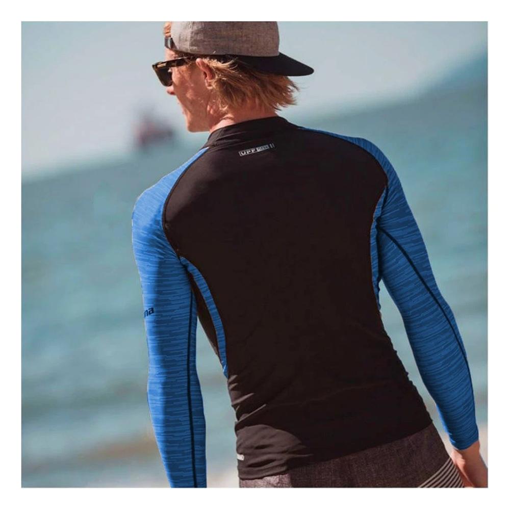 Polo Elastico de Nailon para Hombre Negro Azul Talla L Moda Playa Casual Y+Post It