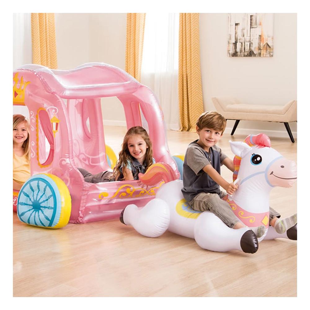 Castillo Inflable con Carruaje de Princesa para Juegos de Niñas Y+Papel Regalo