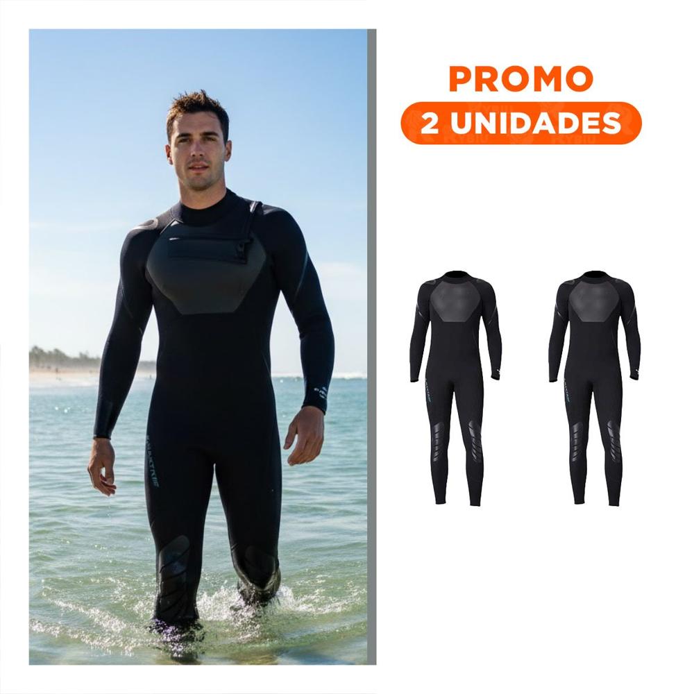 Pack2 Prenda de Neopreno Hombre Negro 3,3 mm con Pecho y Brazo Talla L Y+Regalo Sticker