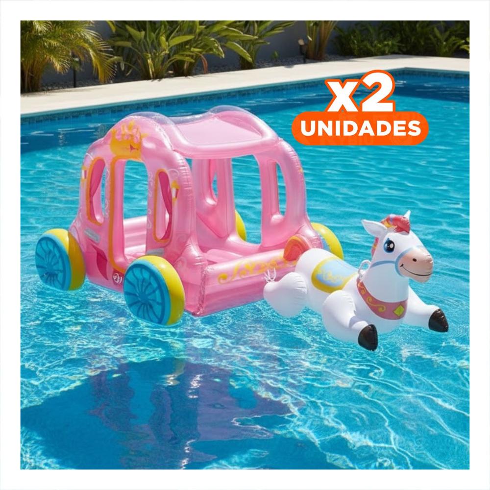 Pack2 Carruaje de Diseño Colorido Rosa para Decorar el Cuarto de Juegos Y+Papel Regalo