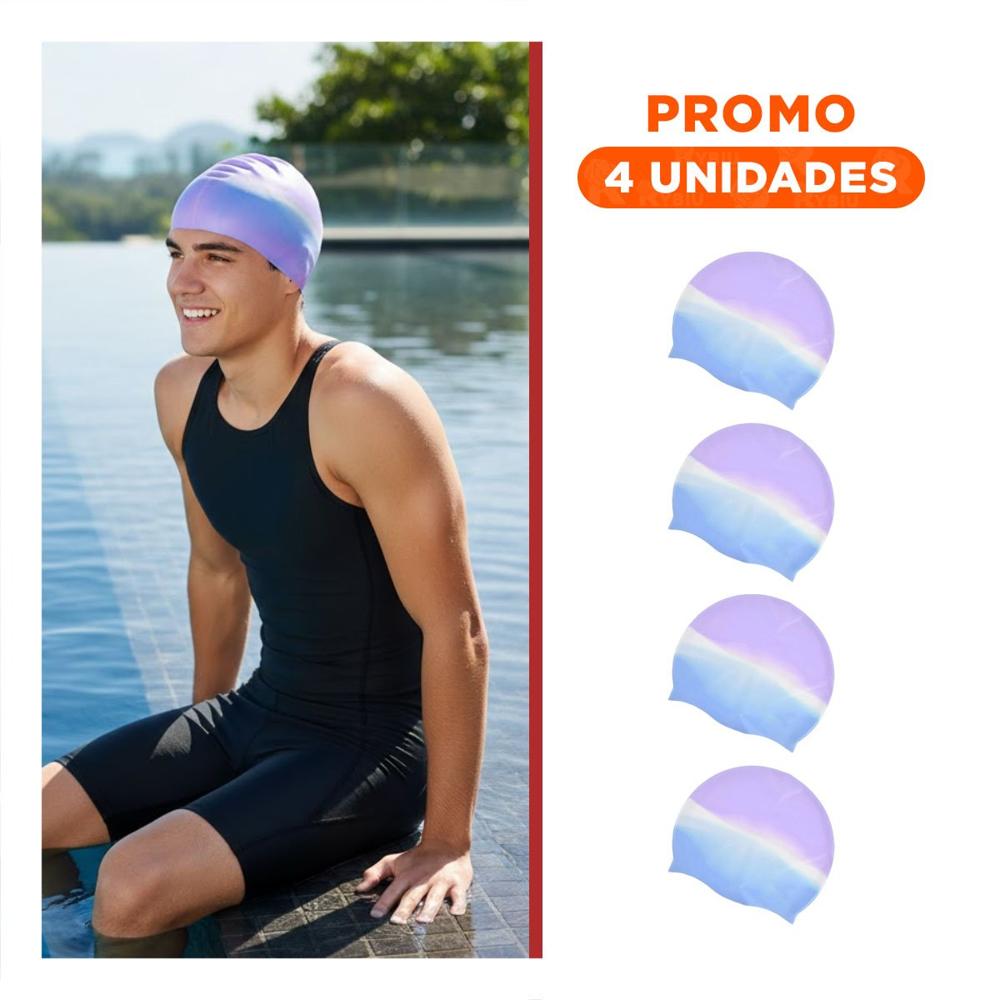 Pack4 Articulo Natacion Unisex para la Cabeza practico en Piscina