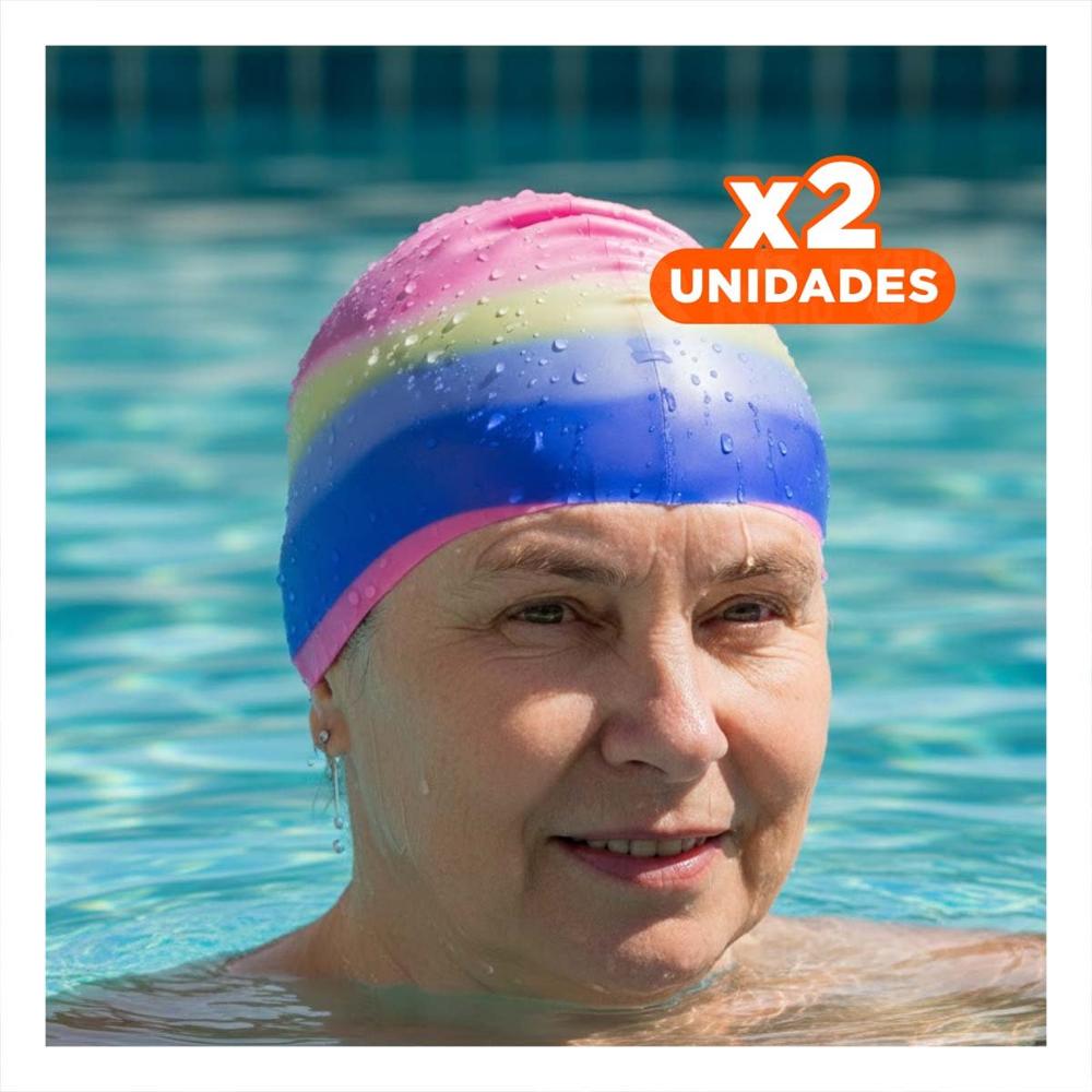 Pack2 Cofia de Natacion Multicolor para Piscina Uso Deportivo Comoda y Ajustable