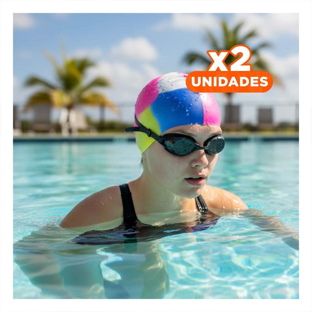 Pack2 Protector De Natacion Unisex Multicolor Blanco Amarillo Fucsia Azul Uso Diario