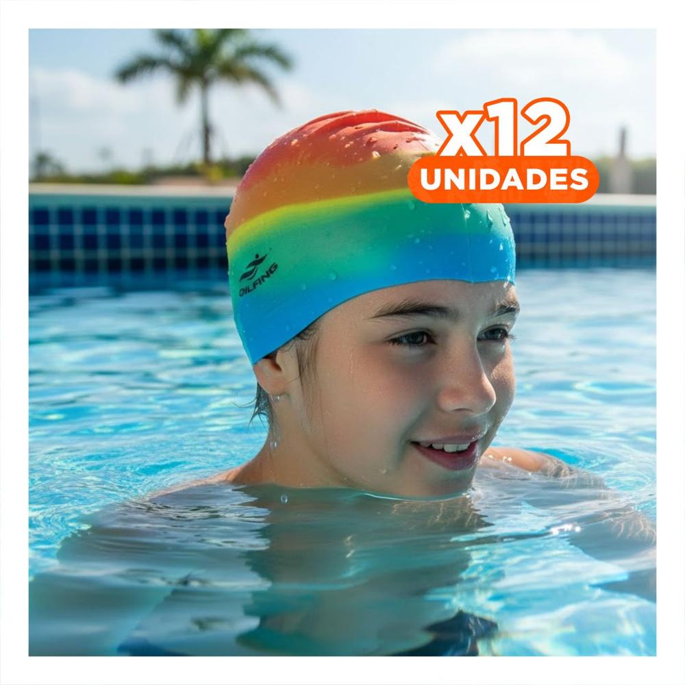Pack12 Capucha Natacion Unisex comoda para Uso en Piscina Y+Papel Regalo