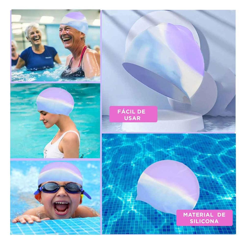 Gorro Natacion Unisex suave para Actividades Acuaticas en Piscina Y+Ligas Regalo