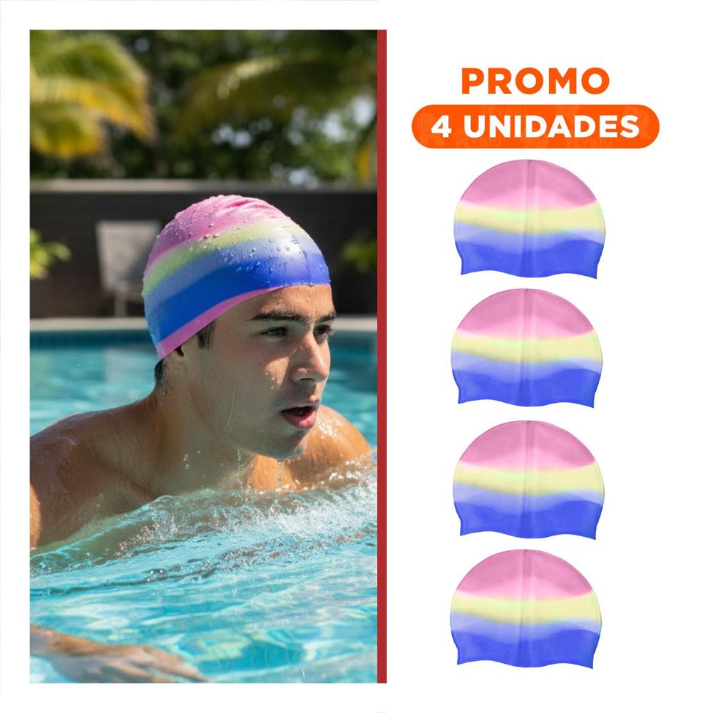 Pack4 Cofia de Natacion Elastica para Piscina Uso Frecuente Comodidad