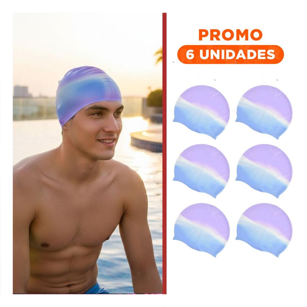Pack6 Implemento Natacion Unisex para la Cabeza practico en Piscina Y+Regalo Sticker
