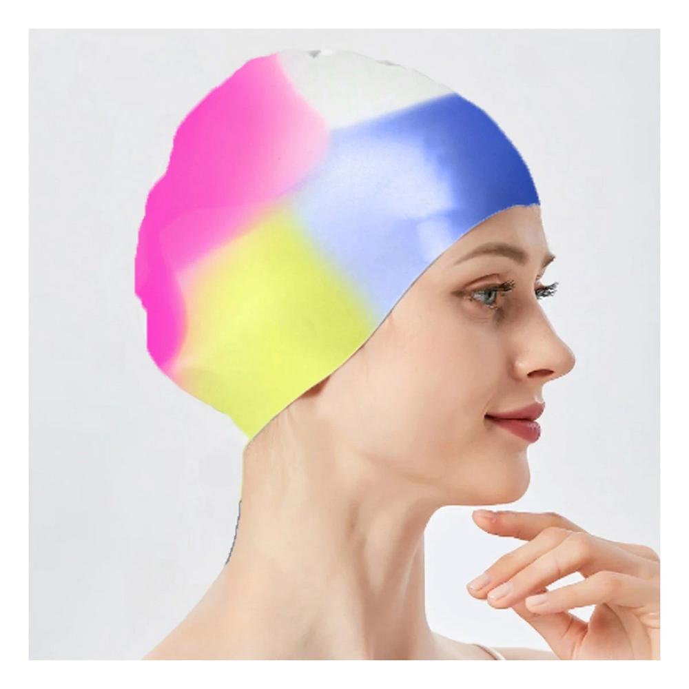 Gorro De Natacion Unisex Multicolor Blanco Amarillo Fucsia Azul Para Adultos Y+Post It