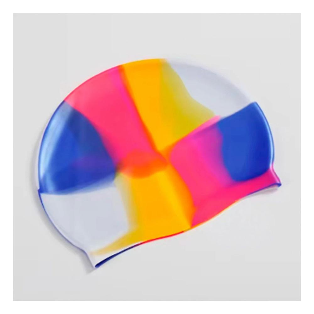 Gorro De Natacion Unisex Multicolor Blanco Amarillo Fucsia Azul Para Piscina Y+Papel Regalo