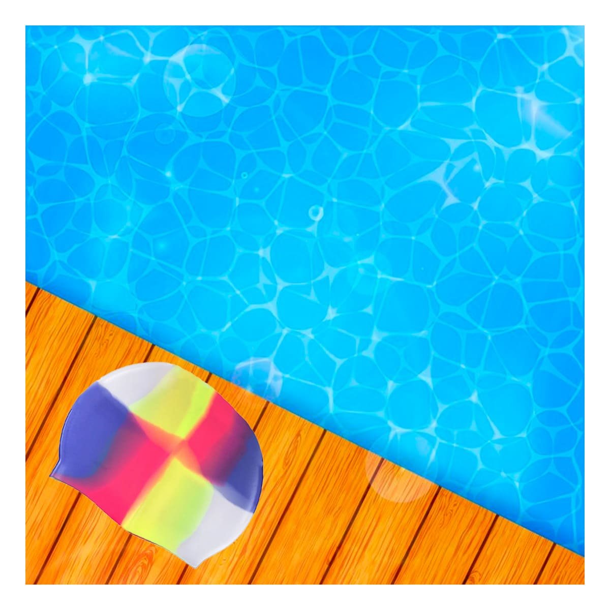 Gorro De Natacion Unisex Multicolor Blanco Amarillo Fucsia Azul Comodo y Ajuste Seguro