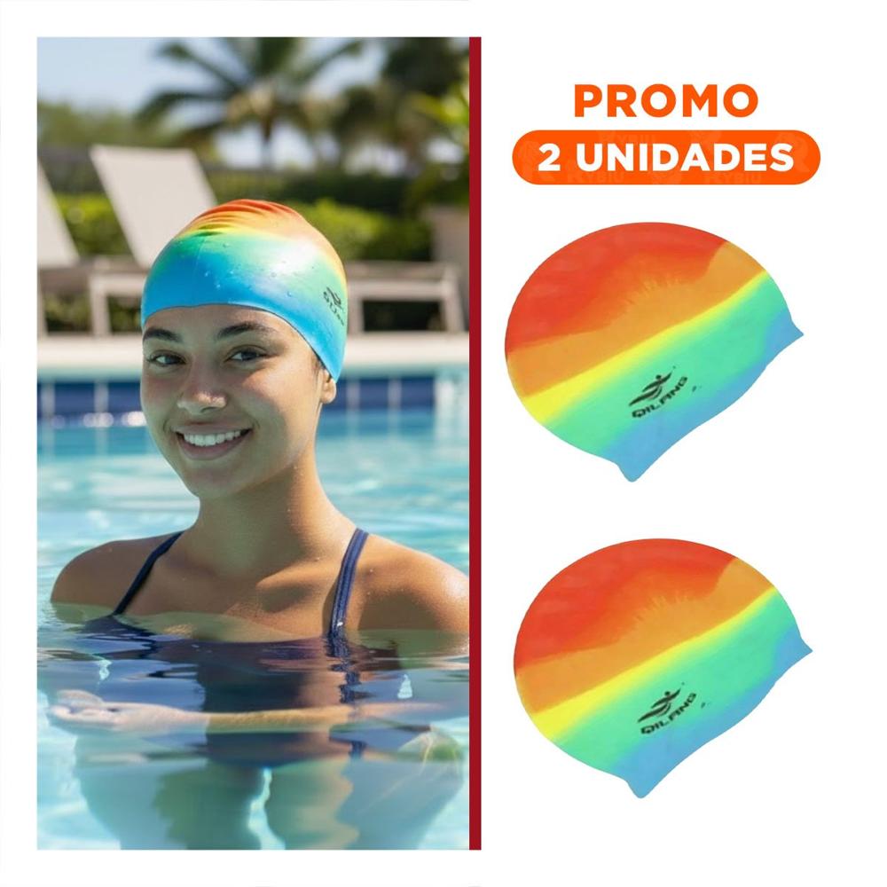 Pack2 Cofia De Natacion Unisex flexible para Uso Diario en Piscina Y+Regalo Sticker