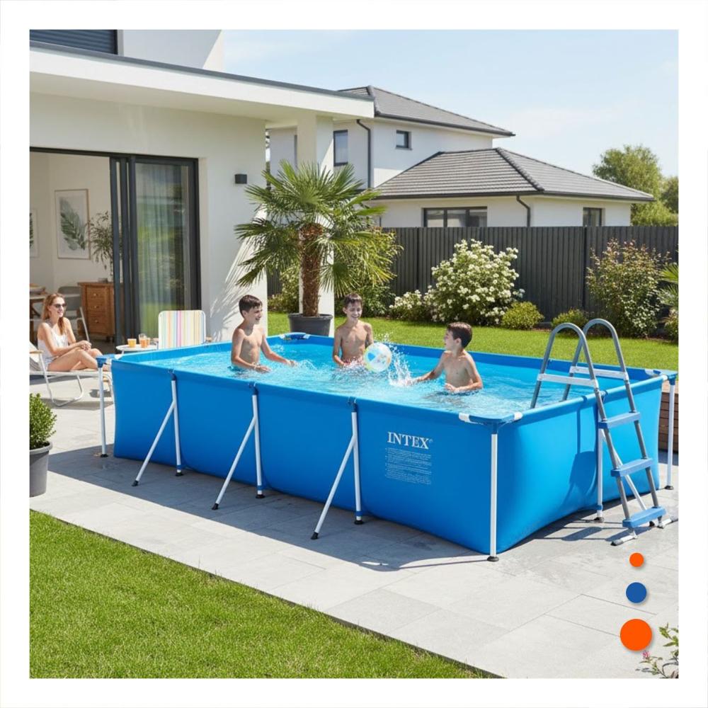 Piscina de Patio con Estructura Estable para Diversion al Aire Libre Y+Post It