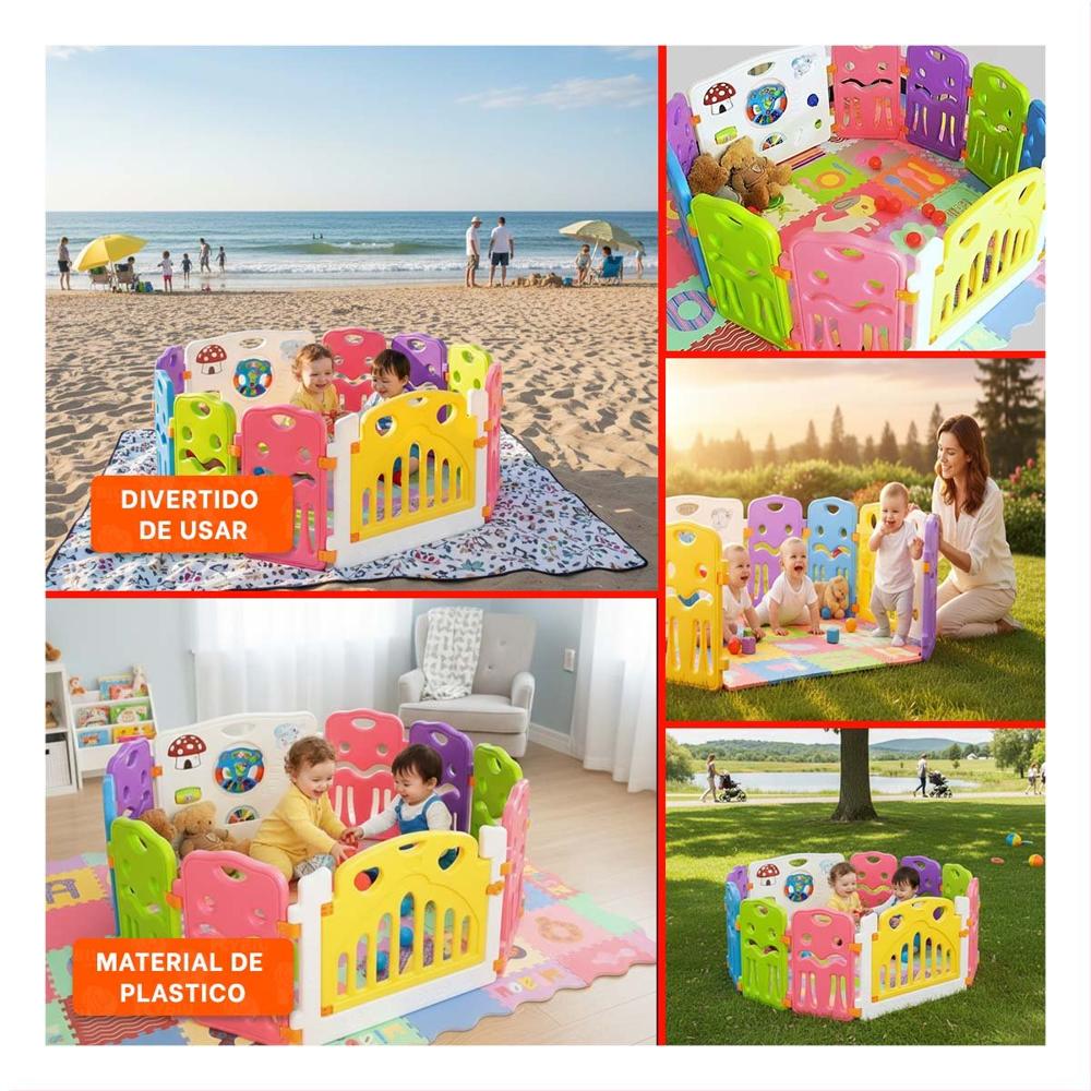 Juego de Corral de Facil ensamble para Crear una Zona de Juego en Pocos Minutos Y+Ligas Regalo