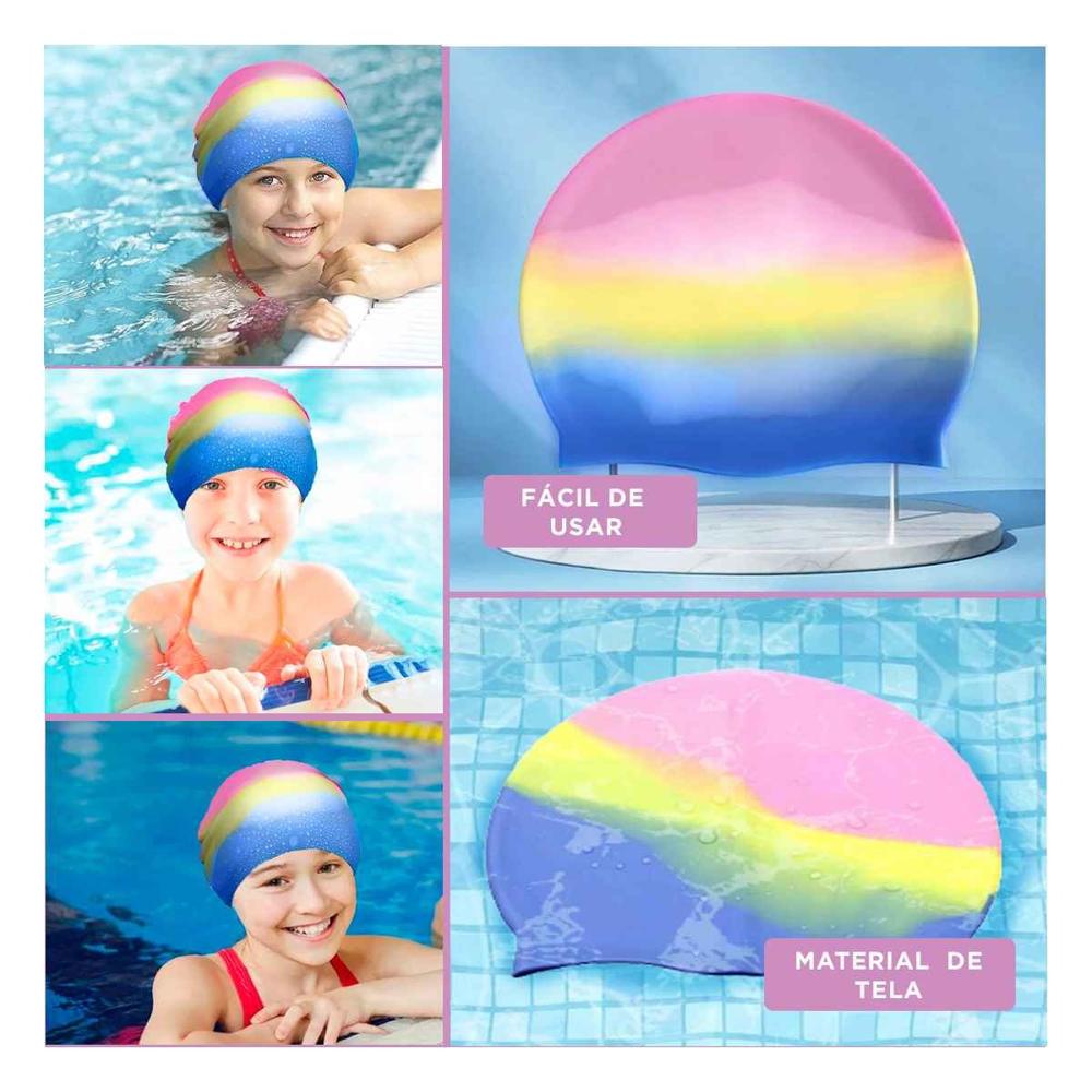 Gorro de Natacion Elastico para Piscina Uso Frecuente Ajuste Suave Y+Ligas Regalo