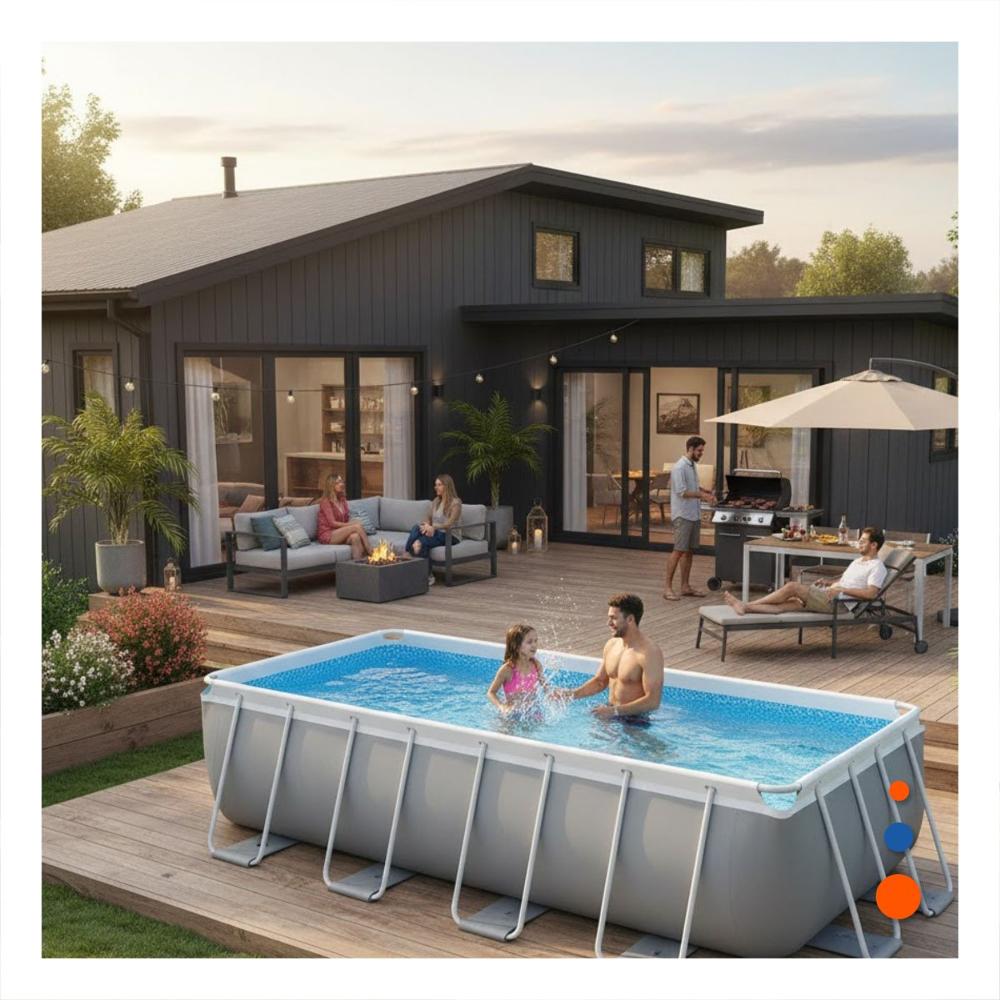 Piscina para Exteriores con Excelente Altura de Agua Y+Post It