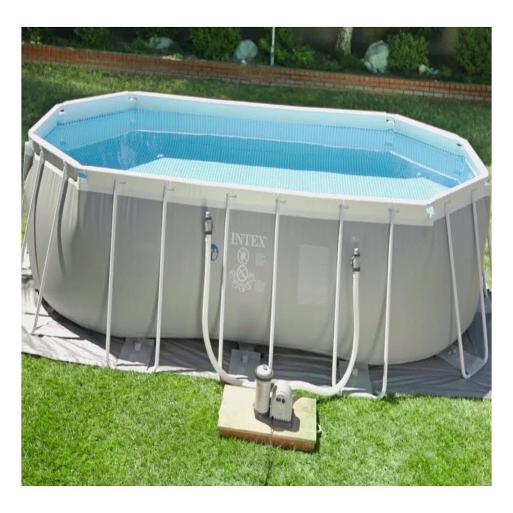 Piscina Ovalada de Gran Tamano con Estructura Parante para Exterior