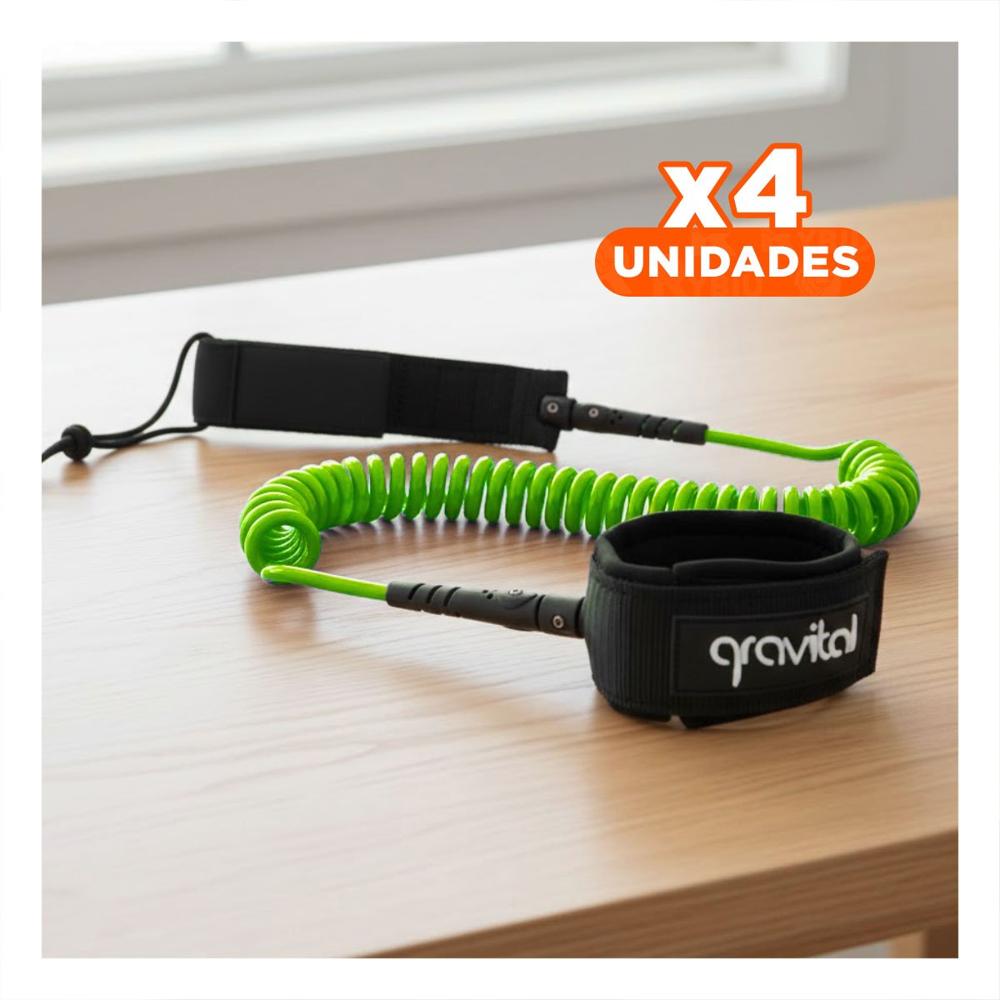 Pack4 Correa para Tabla de Natacion Color Verde Confiable para Uso Frecuente Y+Regalo Sticker