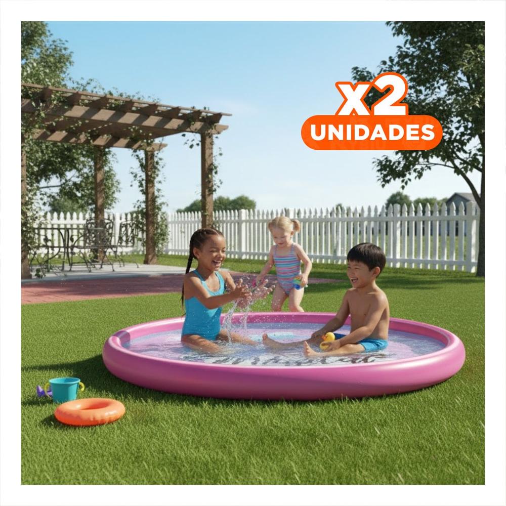 Pack2 Centro Acuatico Familiar para Ninos 170x170 cm Color Rosado Exterior