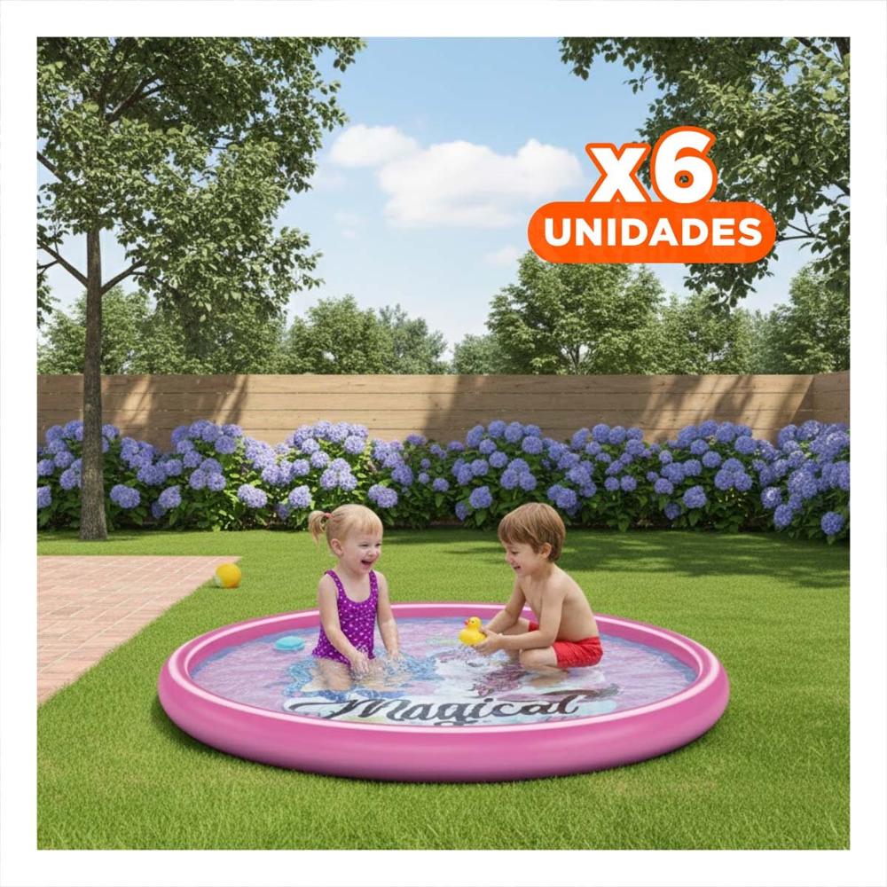 Pack6 Espacio Acuatico Recreativo para Ninos 170x170 cm Exterior