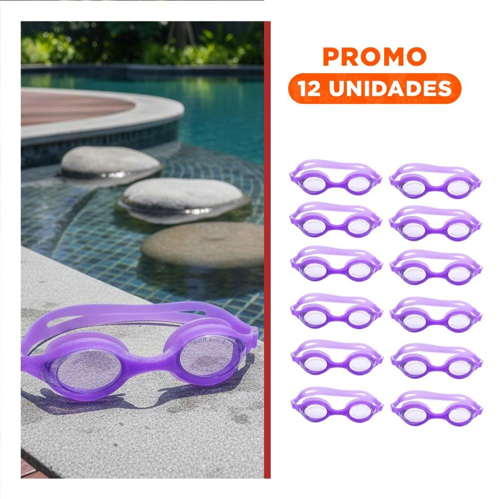 Pack12 Equipamiento De Natacion Unisex Color Morado Comodo para Piscina Y+Regalo Sticker