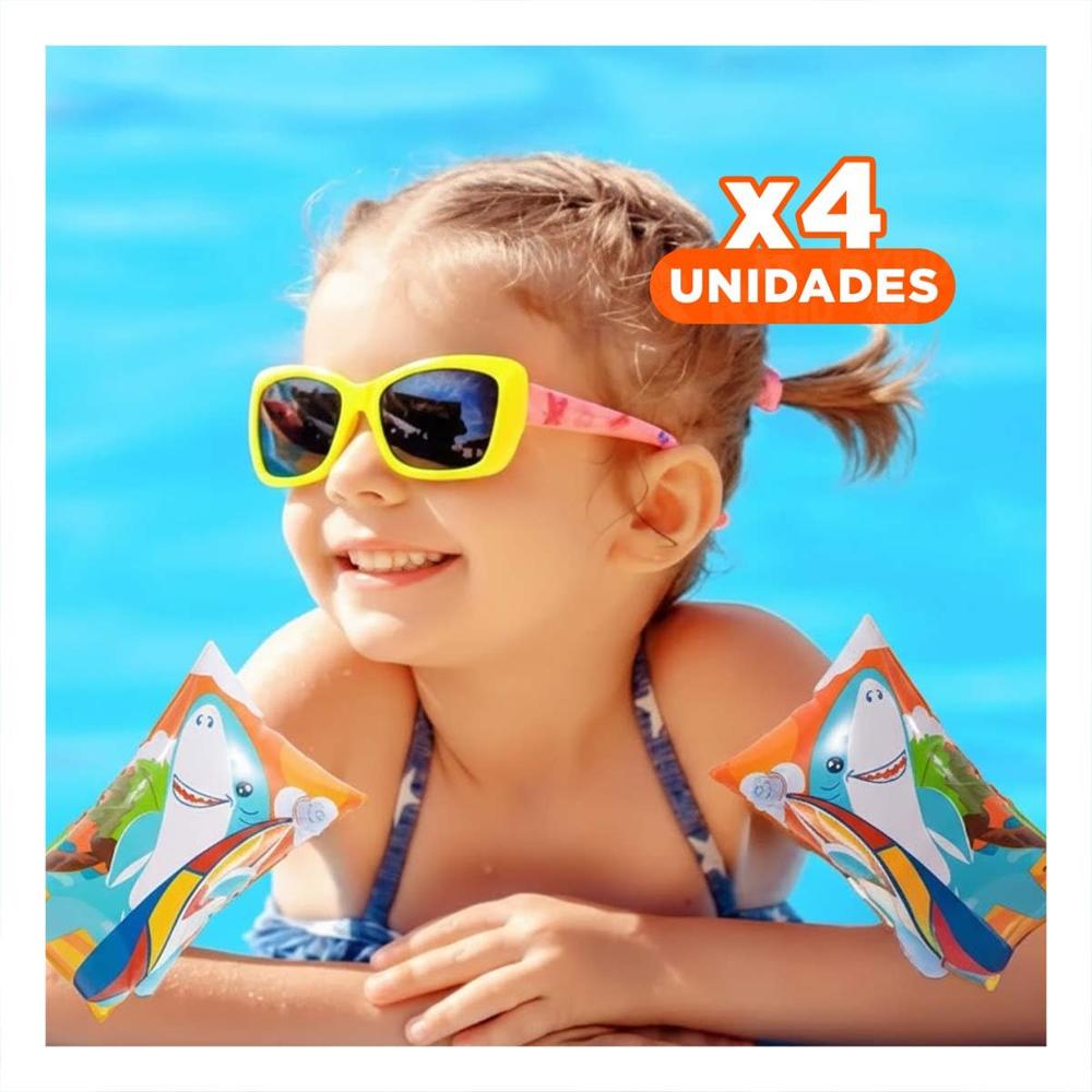 Pack4 Brazaletes Animales Acuaticos Tiburon 32102 para Diversion en Agua Y+Regalo Sticker