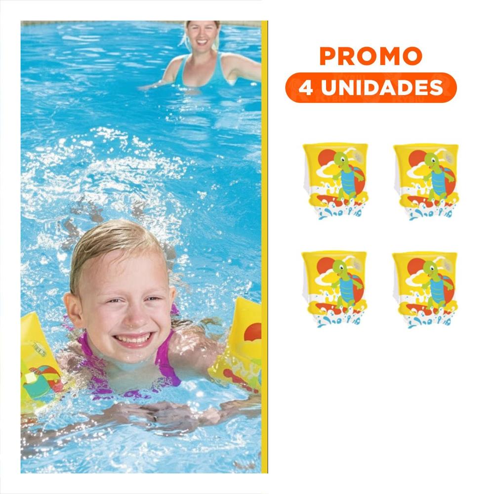 Pack4 Aros Animales Acuaticos Tortuga 32043 para Diversion Infantil al Aire Libre