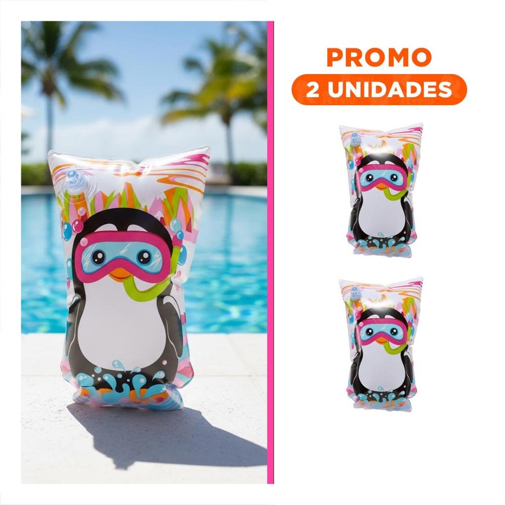 Pack2 Flotadores Divertidos Animales Acuaticos Pinguino 32102 Y+Regalo Sticker