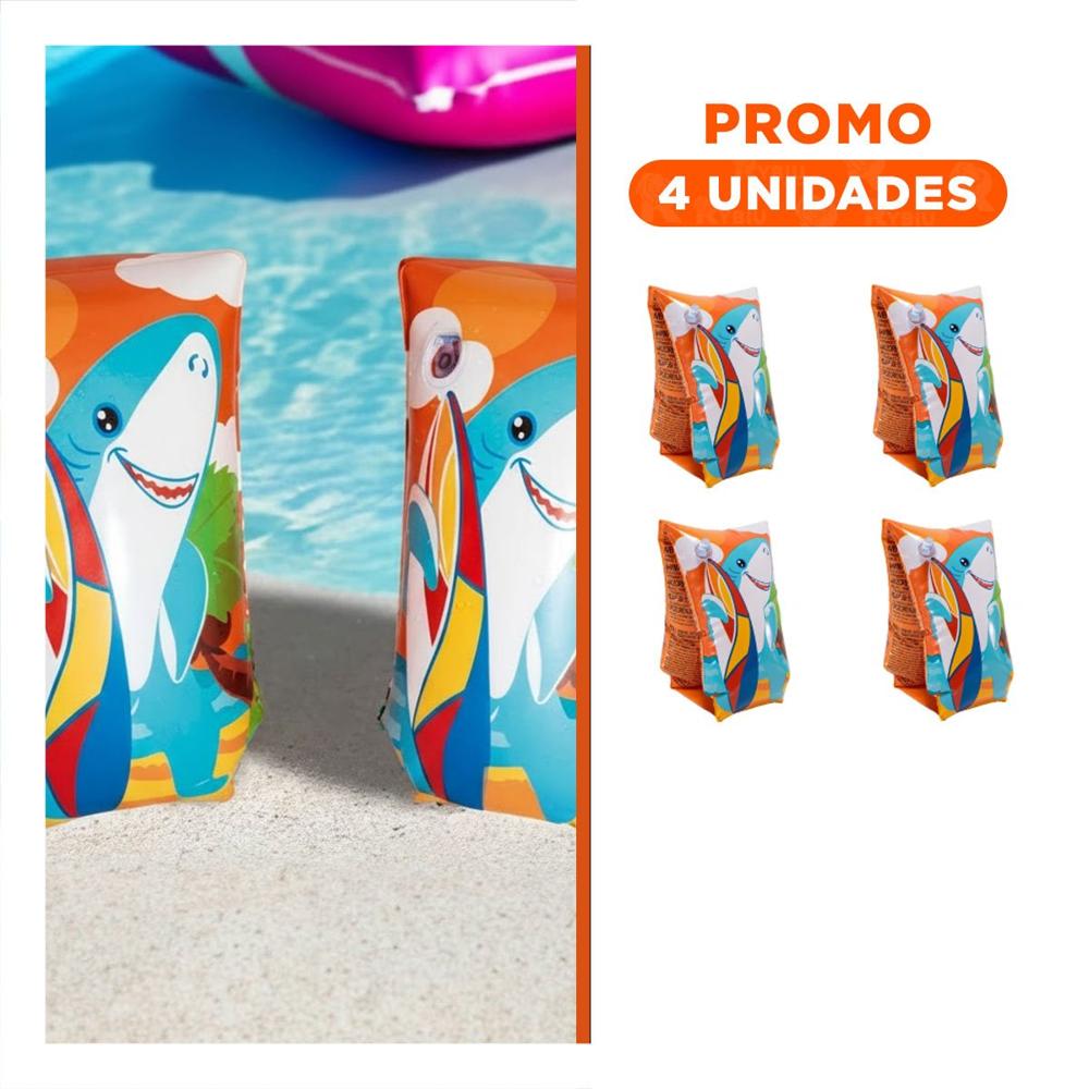 Pack4 Aros Divertidos Animales Acuaticos Tiburon 32102 para Juegos Recreativos