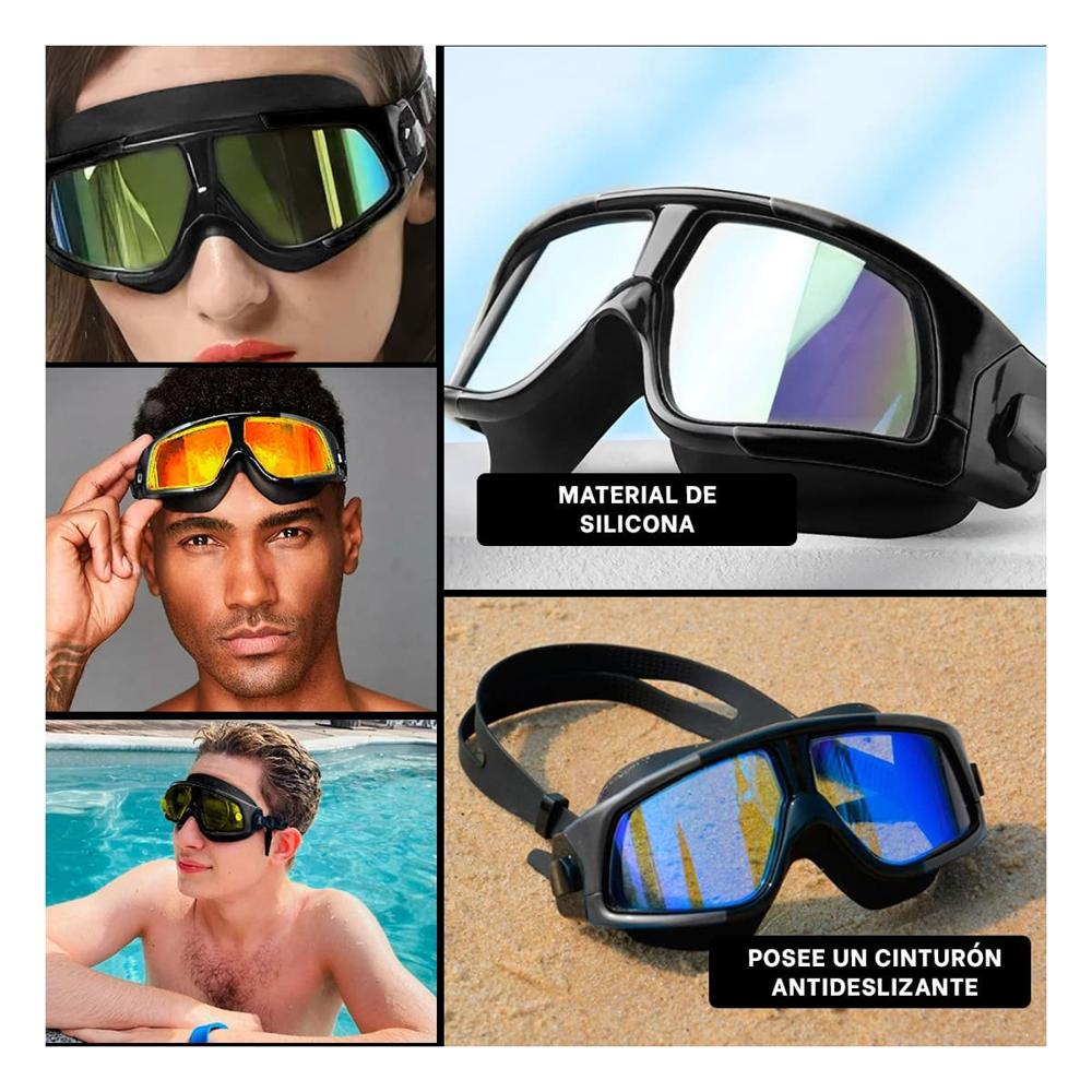 Oculares Natacion Vidrio Templado Negro con Proteccion y Comodidad en Piscina Y+Post It
