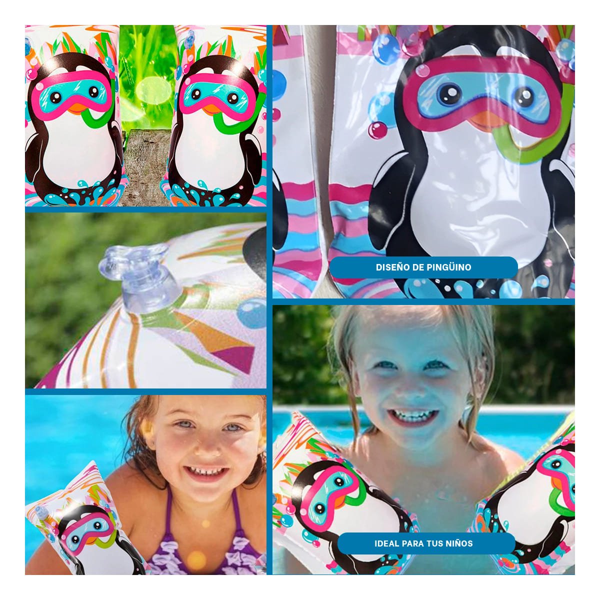 Aros Animales Acuaticos Pinguino 32102 para Juegos Recreativos con Ninos Y+Ligas Regalo