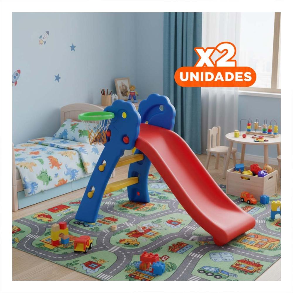 Pack2 Tobogan Infantil 120cmx60cmx74cm con Base de Gran Estabilidad para su Familia