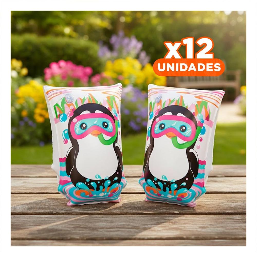 Pack12 Aros Divertidos Animales Acuaticos Pinguino 32102 para Juegos Infantiles Y+Papel Regalo