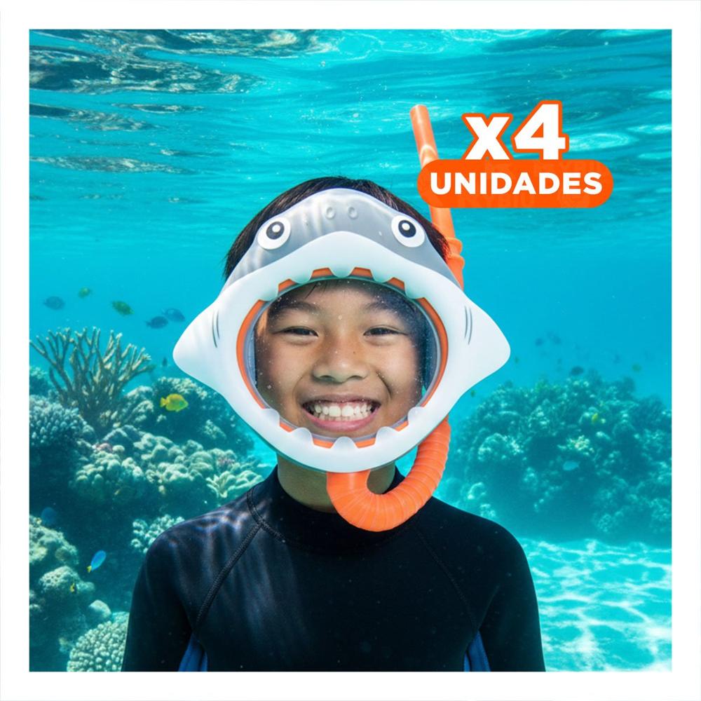 Pack4 Conjunto Deportivo 2 Pcs Tiburon para Ejercicios Acuaticos Y+Papel Regalo