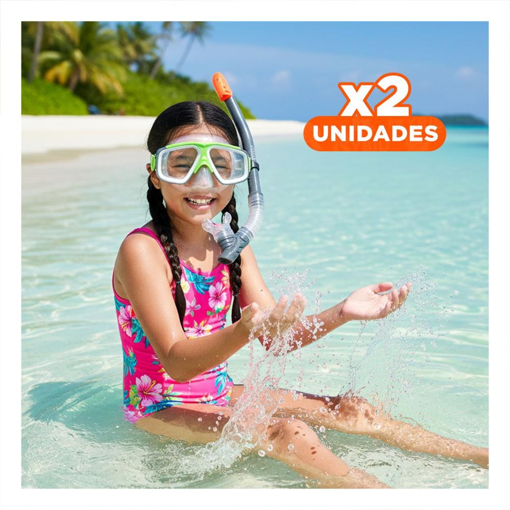 Pack2 Kit Acuatico 02 Blanco Verde para Sesiones de Natacion Y+Papel Regalo