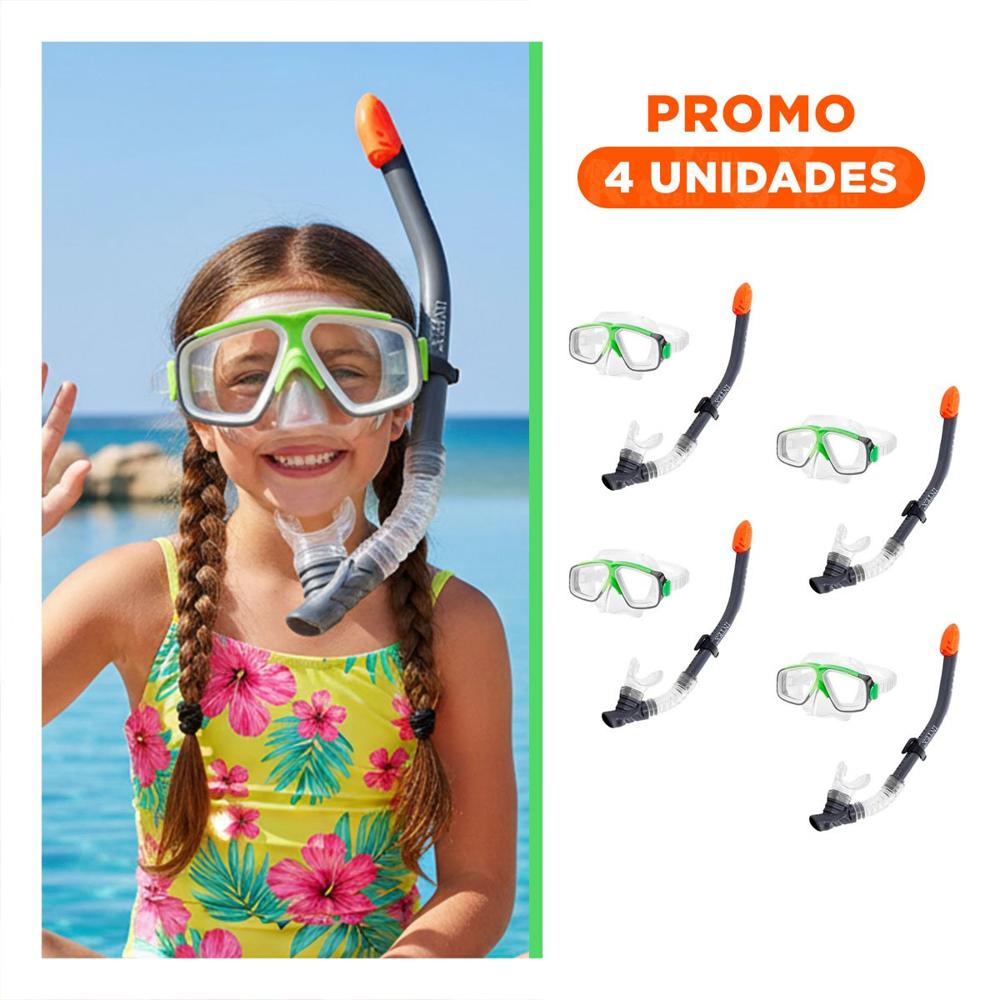 Pack4 Paquete Acuatico 02 Blanco Verde para Actividades Familiares