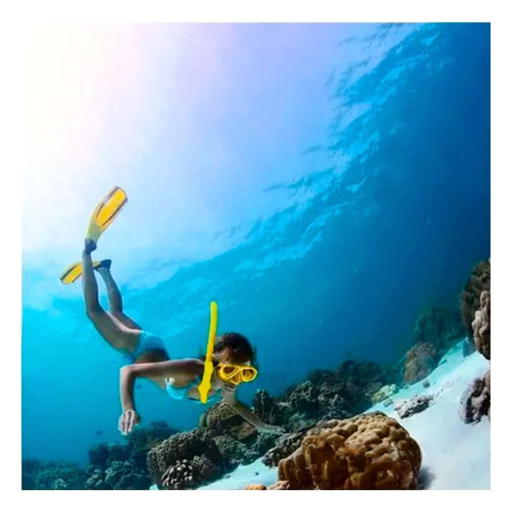 Kit De Natacion Infantil Amarillo para Diversion en Piscina y Playa Y+Papel Regalo