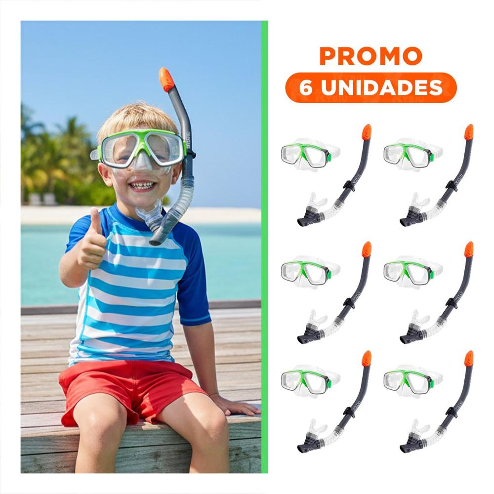 Pack6 Producto Deportivo De Natacion 02 Blanco Verde para Uso Diario Y+Regalo Sticker