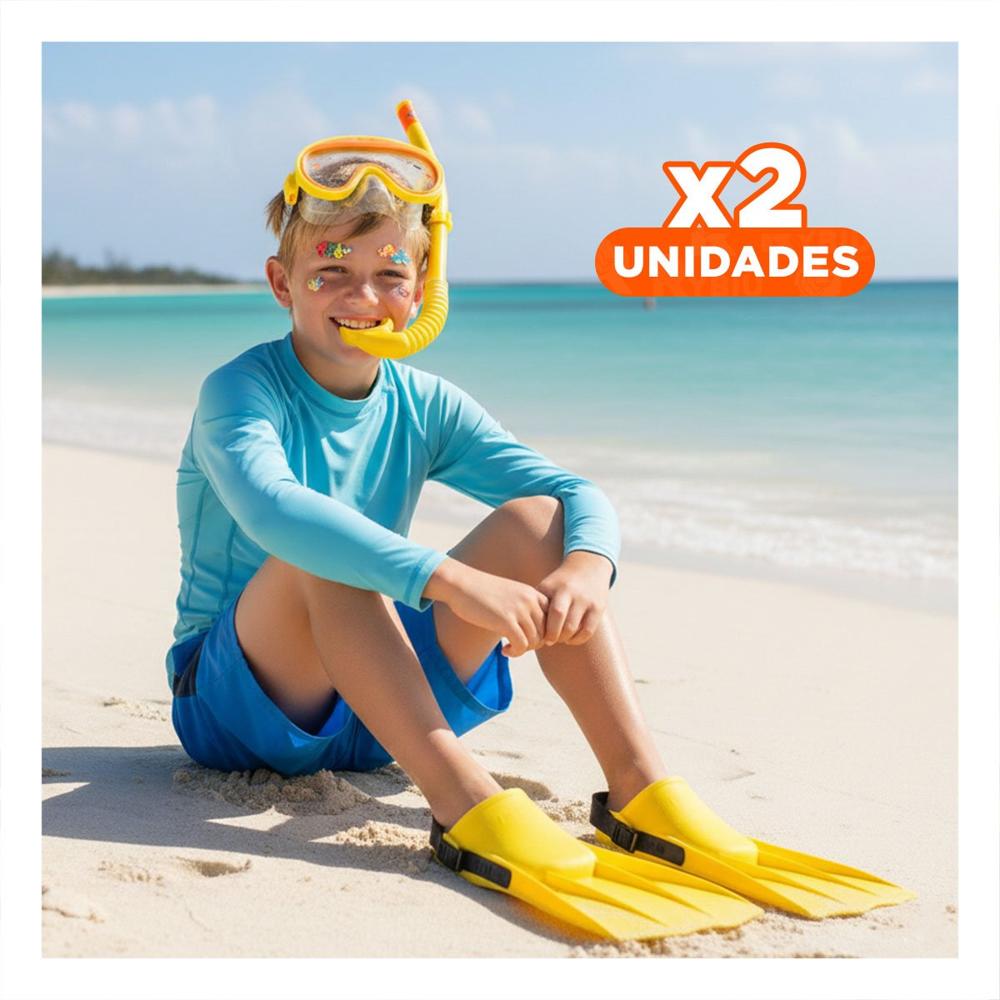 Pack2 Set 3 de Buceo Amarillo para Actividades Acuaticas Familiares
