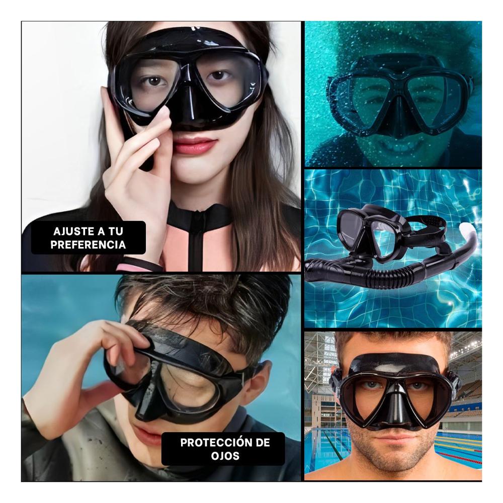 Conjunto De Buceo 2 Pcs Para Actividades Acuaticas En Familia Y+Ligas Regalo