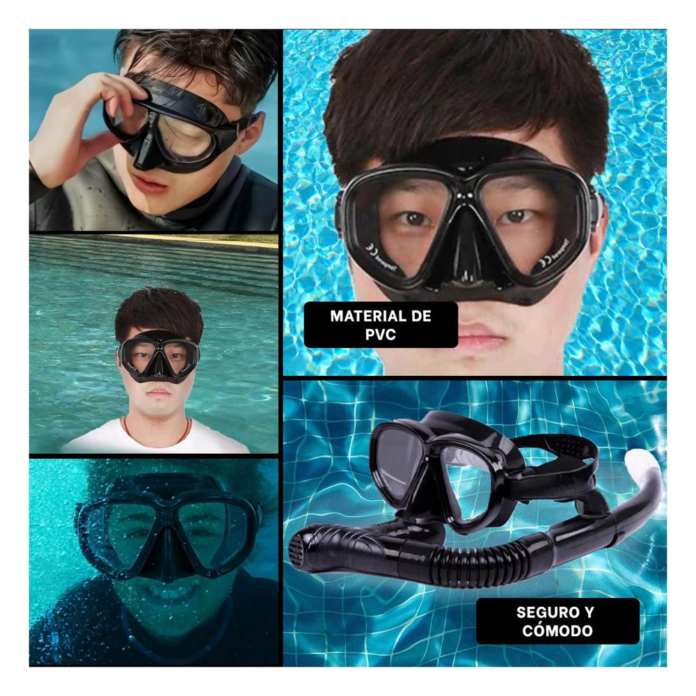 Conjunto De Buceo 2 Pcs para Actividades Acuaticas en Familia o Amigos Y+Ligas Regalo