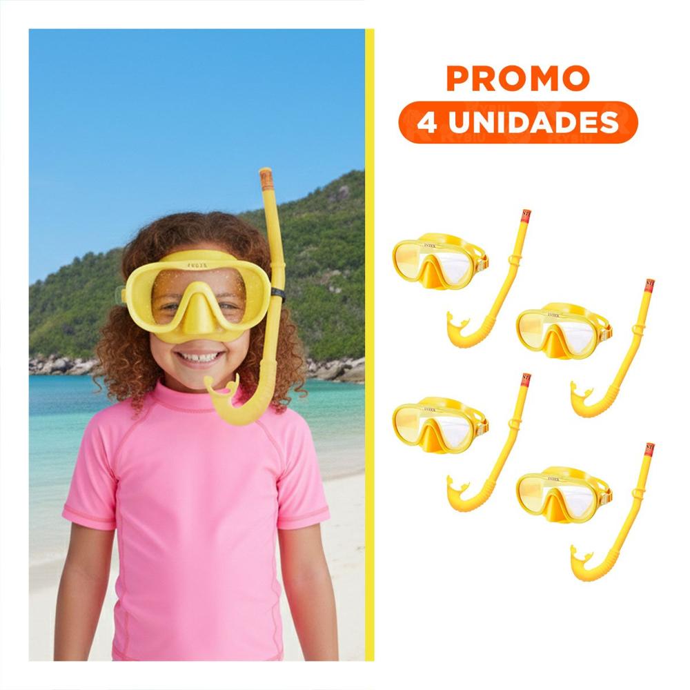 Pack4 Pack Para Natacion Amarillo para Entrenamiento Recreativo
